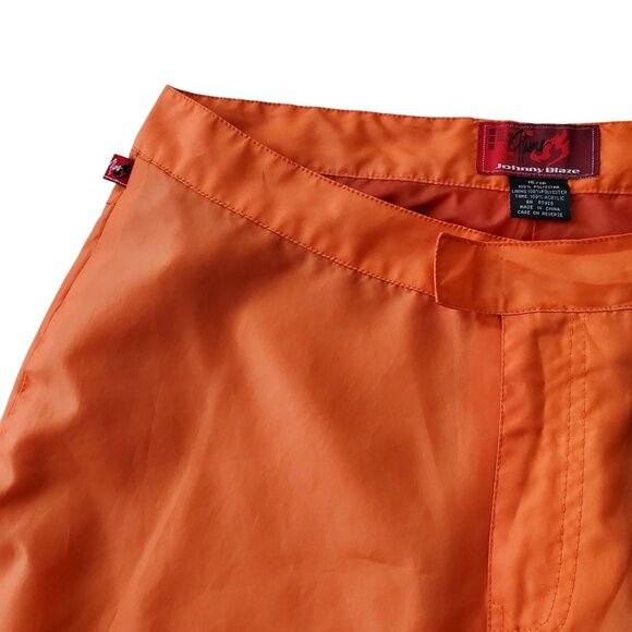 JOHNNY BLAZE Flame Insulated Straight Lightweight Snow Pant Orange Y2K Sz 15/16 - Picture 4 of 15